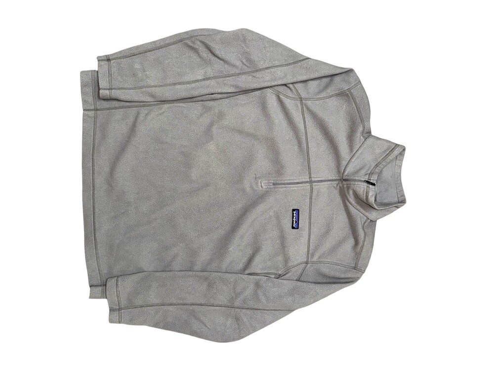 Patagonia Fleece Sweatshirt Mens Large Gray Micro D Quarter Zip Pullover Logo